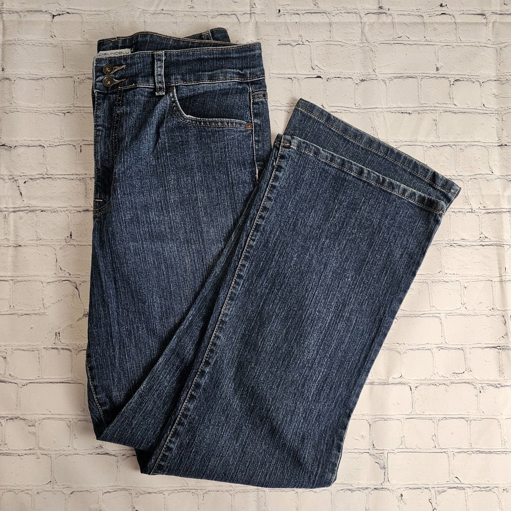 BandolinoBlu Womens Jeans Size 14 Arianna Bootcut Stretch Double Button